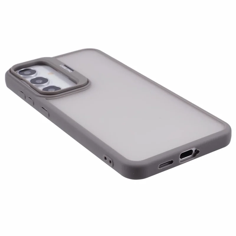 NKS Series For Samsung Galaxy S24 Case TPU+PC Phone Cover Lens Frame Kickstand - Grey