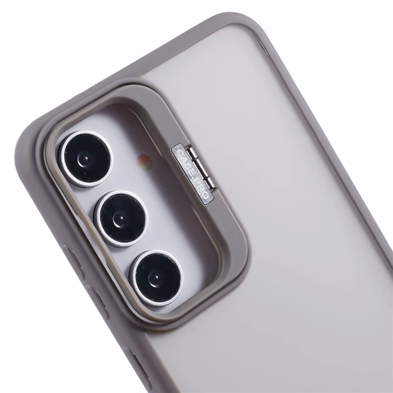 NKS Series For Samsung Galaxy S24 Case TPU+PC Phone Cover Lens Frame Kickstand - Grey