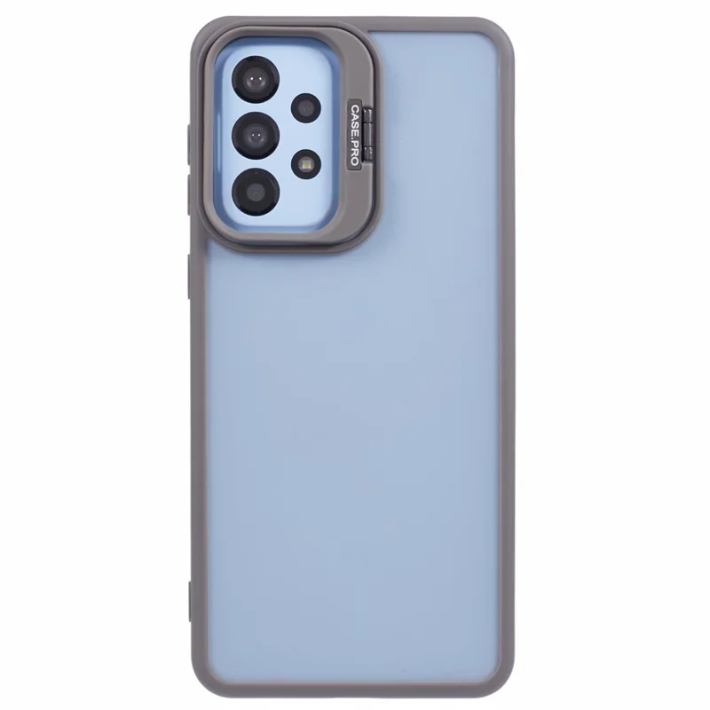 NKS Series For Samsung Galaxy A23 4G / A23 5G (Global Version) Case Integrated Kickstand TPU+PC Phone Cover - Grey