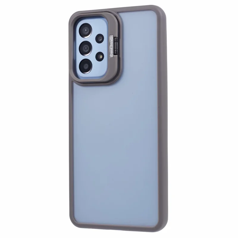 NKS Series For Samsung Galaxy A23 4G / A23 5G (Global Version) Case Integrated Kickstand TPU+PC Phone Cover - Grey