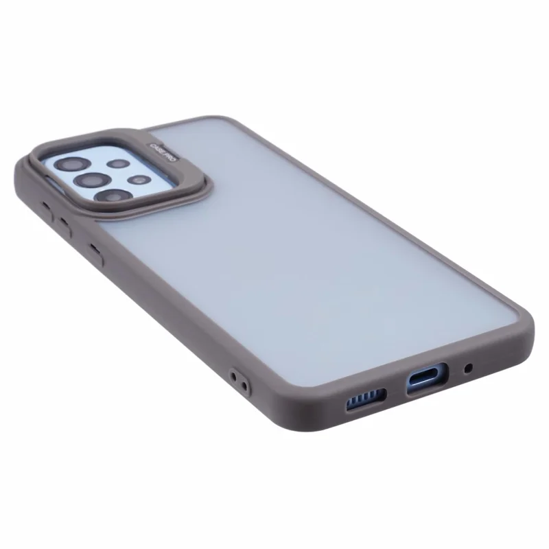 NKS Series For Samsung Galaxy A23 4G / A23 5G (Global Version) Case Integrated Kickstand TPU+PC Phone Cover - Grey