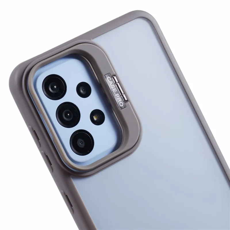 NKS Series For Samsung Galaxy A23 4G / A23 5G (Global Version) Case Integrated Kickstand TPU+PC Phone Cover - Grey