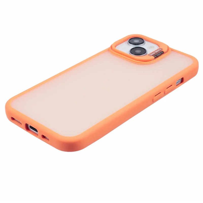 NKS Series For iPhone 14 Case Lens Frame Bracket TPU+PC Shockproof Phone Cover - Orange