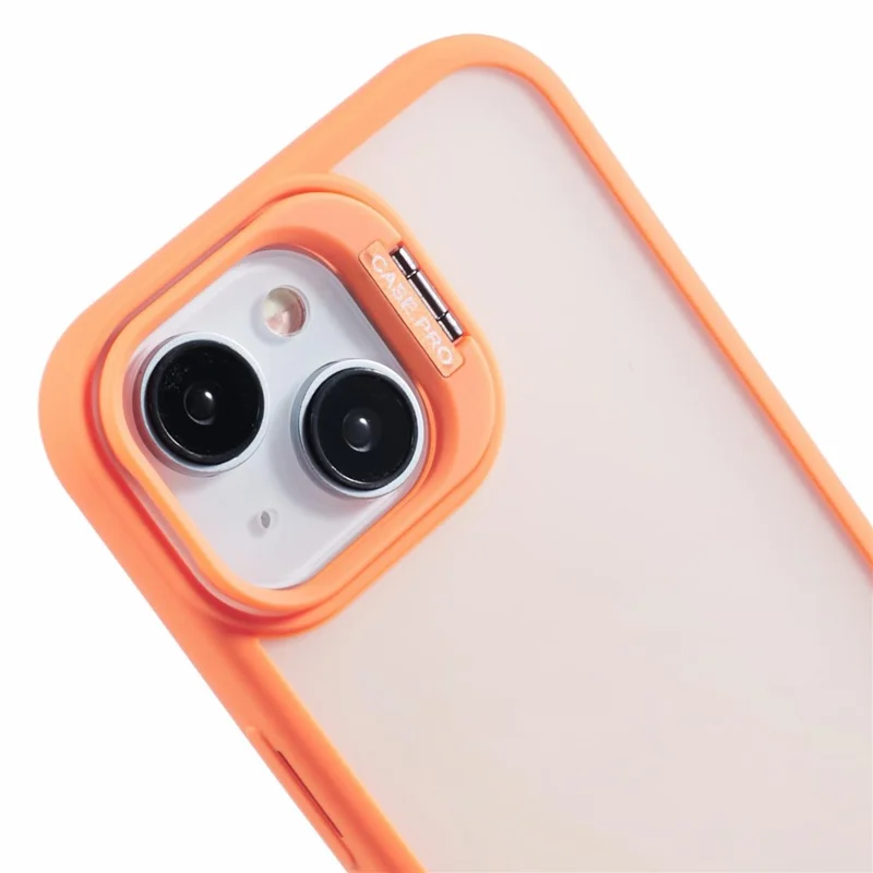 NKS Series For iPhone 14 Case Lens Frame Bracket TPU+PC Shockproof Phone Cover - Orange