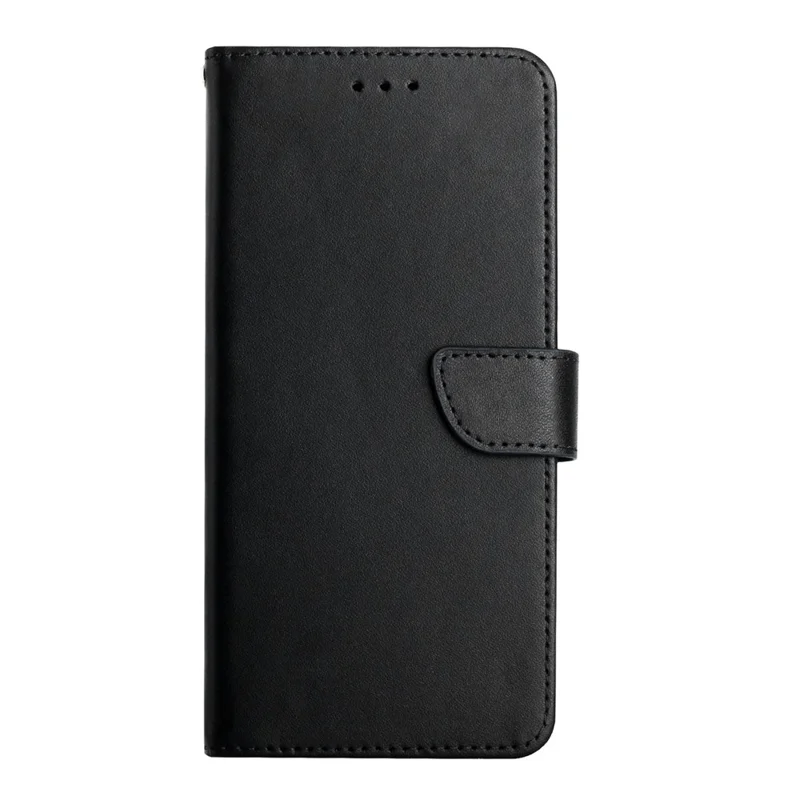 HT02 For Honor 200 5G Case Genuine Cow Leather Solid Color Phone Wallet Cover - Black