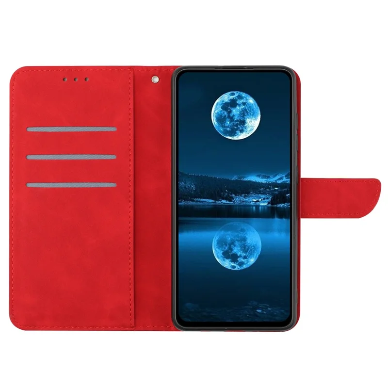 HT05 For iPhone 16 Plus Stand Case Anti-Drop Card Slots Leather Phone Cover - Red
