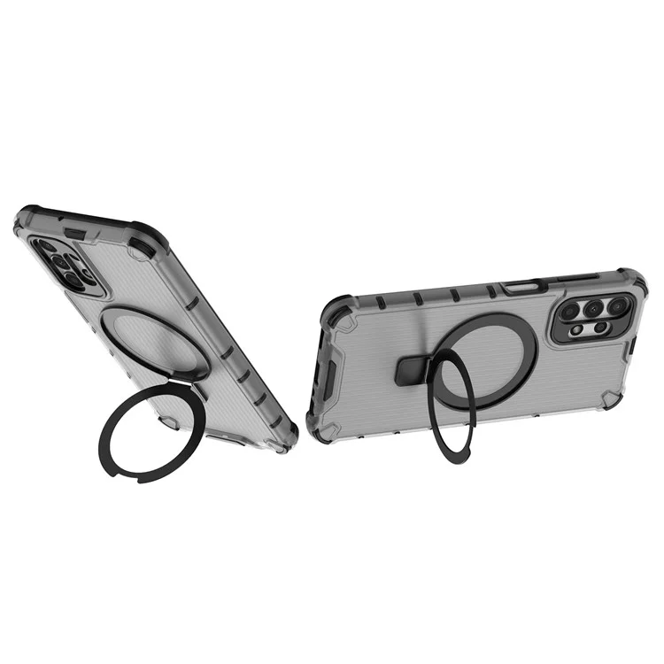 Pour Samsung Galaxy A13 4G / 5G Étui Anneau Magnétique Support Kickstand PC+TPU Housse de Téléphone - Gris