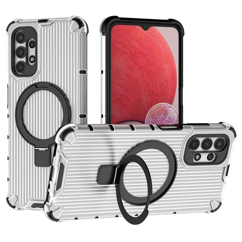 Para Samsung Galaxy A13 4G / 5G Caso Anel Magnético Suporte PC+TPU Capa de Telefone - Transparente