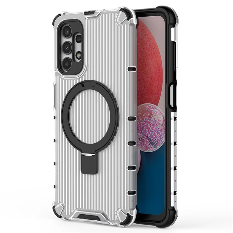 Para Samsung Galaxy A13 4G / 5G Caso Anel Magnético Suporte PC+TPU Capa de Telefone - Transparente