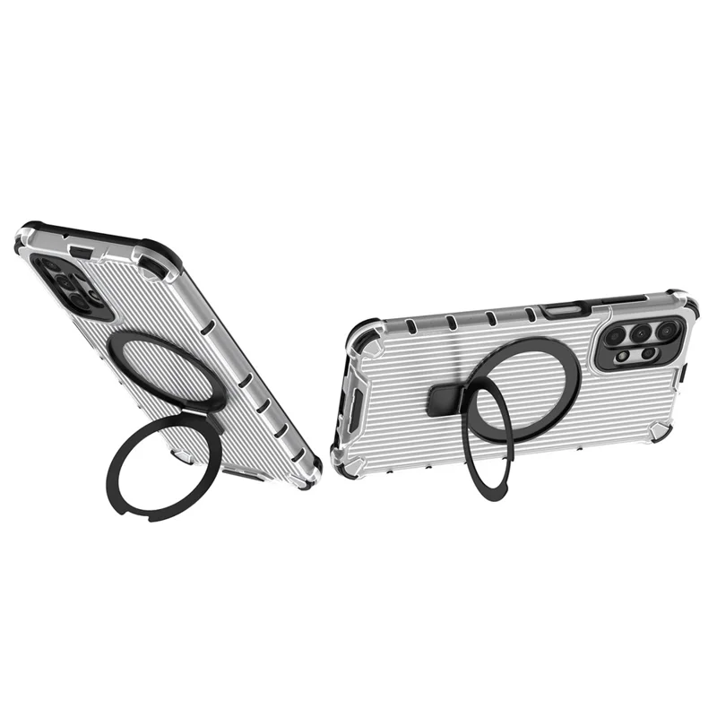 Para Samsung Galaxy A13 4G / 5G Caso Anel Magnético Suporte PC+TPU Capa de Telefone - Transparente