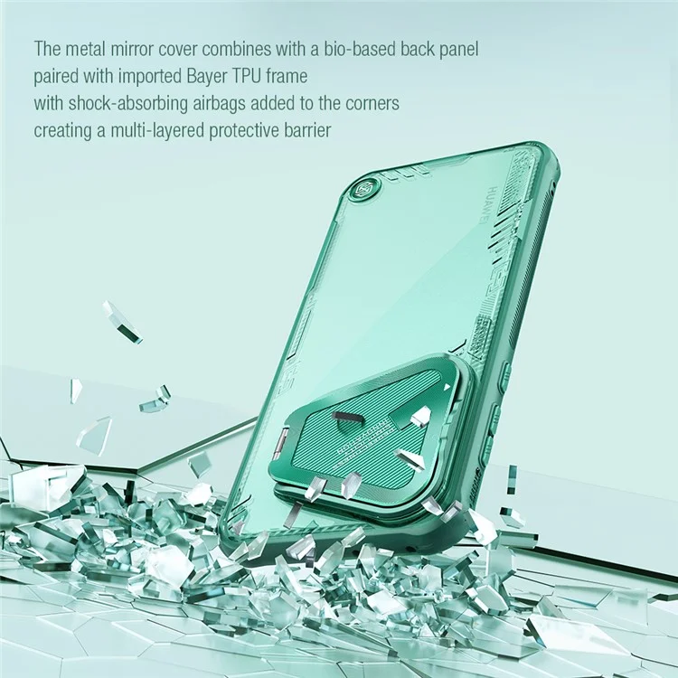 NILLKIN Iceblade Prop per Huawei Pura 70 Pro / 70 Pro+ Custodia PC+TPU Guscio Telefono con Copertura Obiettivo e Supporto Pieghevole - Verde