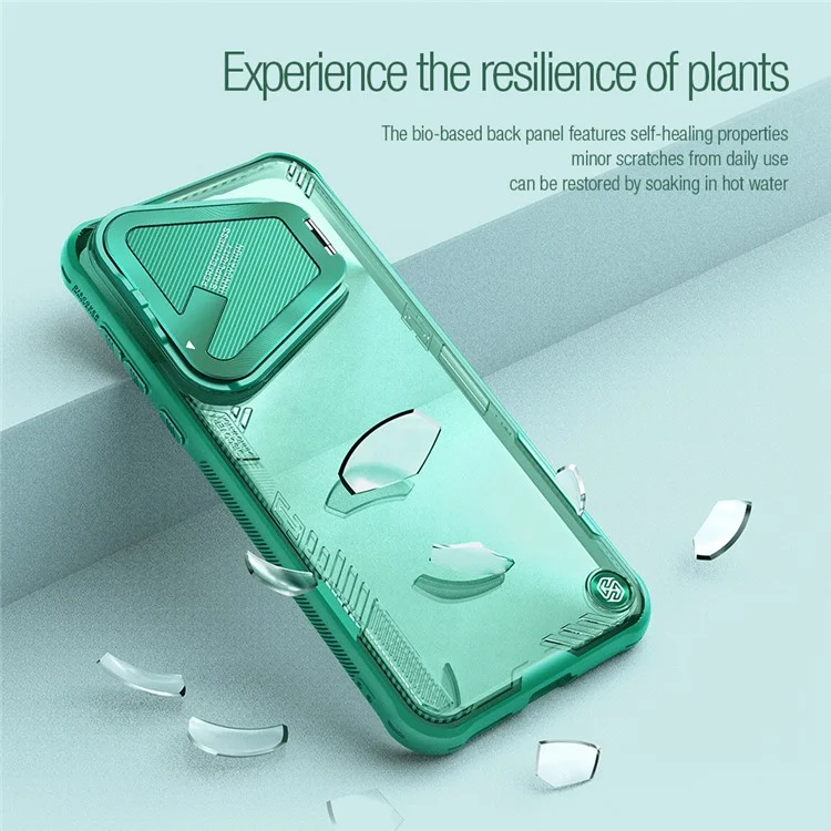 NILLKIN Iceblade Prop per Huawei Pura 70 Pro / 70 Pro+ Custodia PC+TPU Guscio Telefono con Copertura Obiettivo e Supporto Pieghevole - Verde