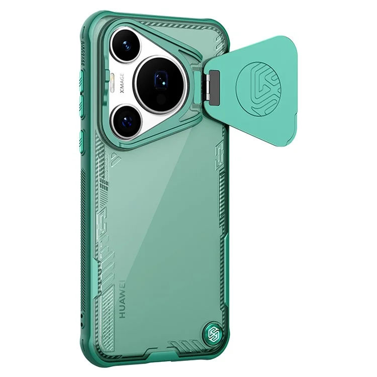 NILLKIN Iceblade Prop per Huawei Pura 70 Pro / 70 Pro+ Custodia PC+TPU Guscio Telefono con Copertura Obiettivo e Supporto Pieghevole - Verde