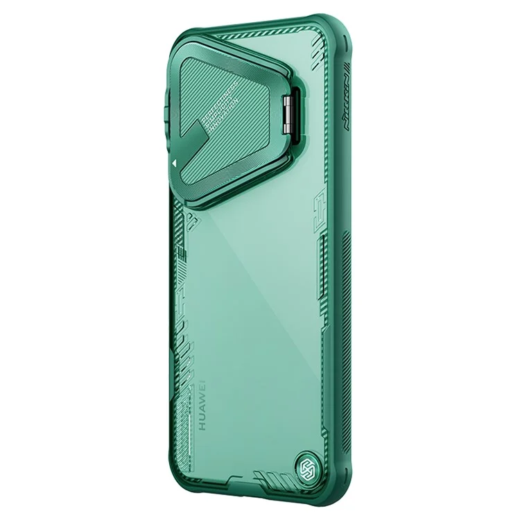 NILLKIN Iceblade Prop per Huawei Pura 70 Pro / 70 Pro+ Custodia PC+TPU Guscio Telefono con Copertura Obiettivo e Supporto Pieghevole - Verde