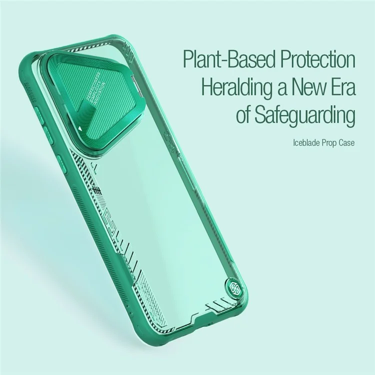 NILLKIN Iceblade Prop per Huawei Pura 70 Pro / 70 Pro+ Custodia PC+TPU Guscio Telefono con Copertura Obiettivo e Supporto Pieghevole - Verde