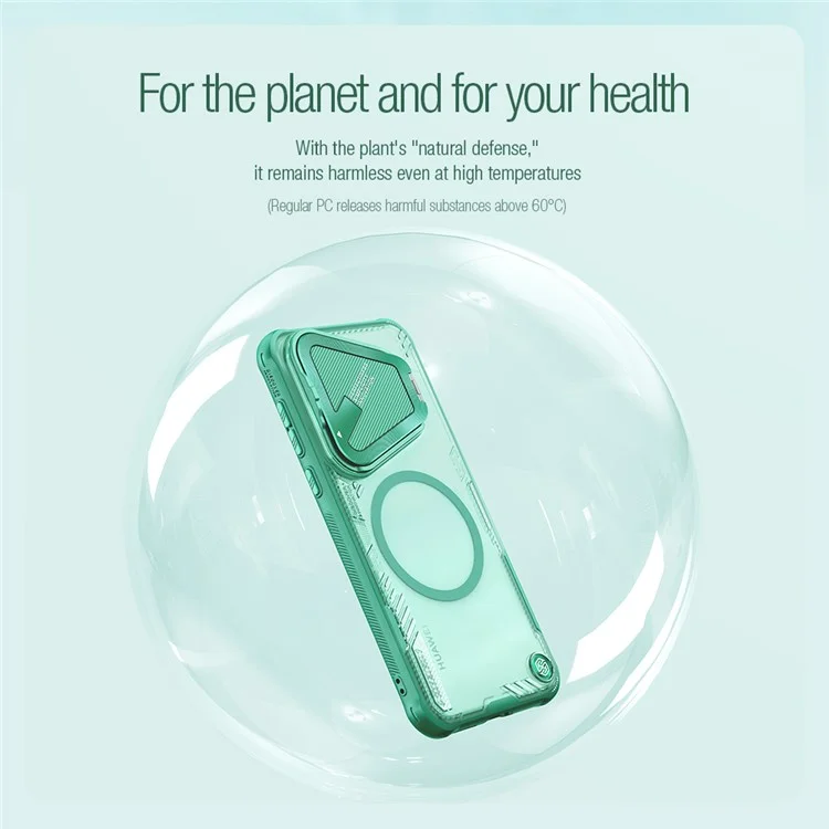 NILLKIN Iceblade Prop Магнитная серия для Huawei Pura 70 Pro / Pura 70 Pro+ Чехол PC+TPU Защитная крышка для объектива - Зеленый
