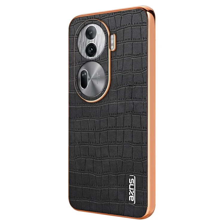 AZNS Für Oppo Reno11 Pro 5G (Global) Hülle Krokodillederstruktur + TPU Telefonabdeckung - Schwarz