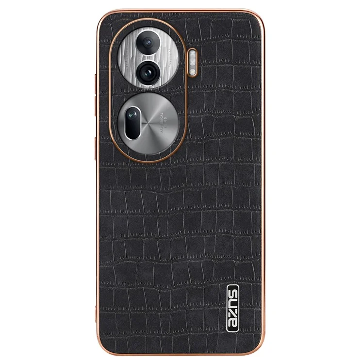 AZNS Für Oppo Reno11 Pro 5G (Global) Hülle Krokodillederstruktur + TPU Telefonabdeckung - Schwarz