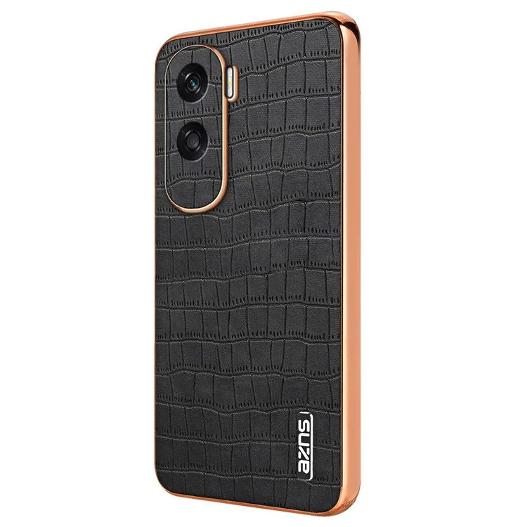 AZNS For Honor X50i 5G / 90 Lite 5G Чехол из электролитической PU-кожи с покрытием TPU - Черный