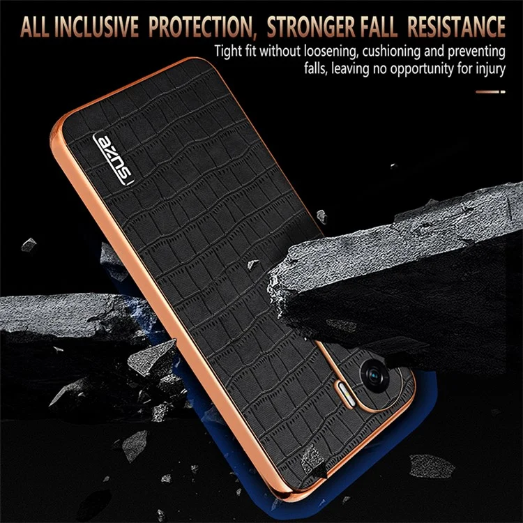 AZNS For Honor X50i 5G / 90 Lite 5G Чехол из электролитической PU-кожи с покрытием TPU - Черный