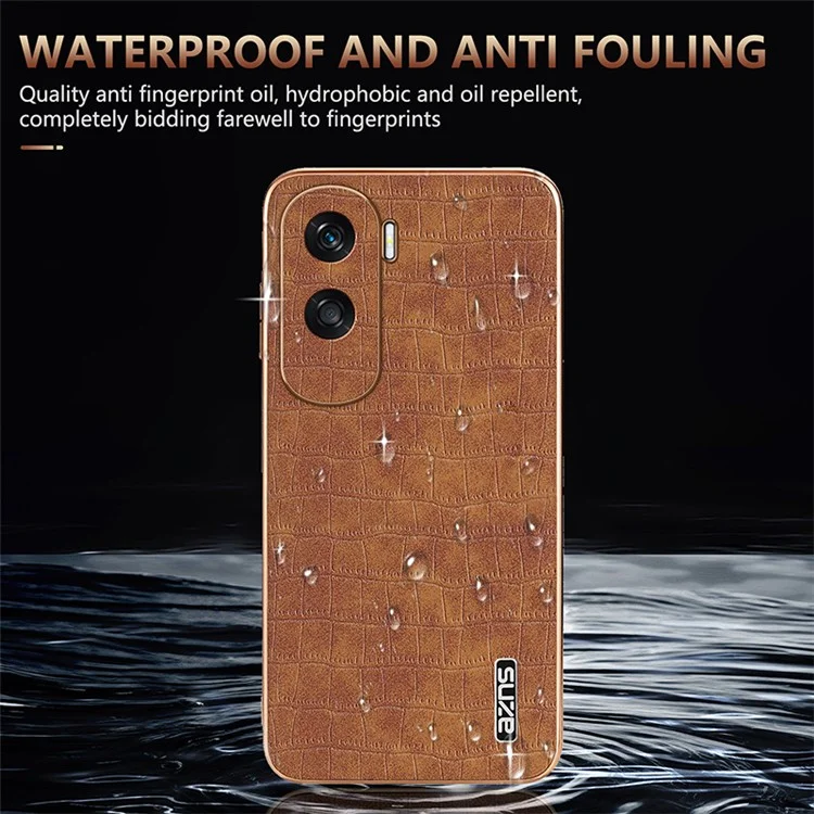 AZNS For Honor X50i 5G / 90 Lite 5G Чехол из электролитической PU-кожи с покрытием TPU - Черный