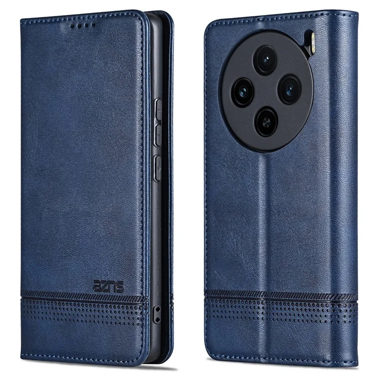 AZNS For vivo X100s 5G Case Magnetic Auto Cierre Cubierta de Billetera de Cuero PU para Teléfono - Azul