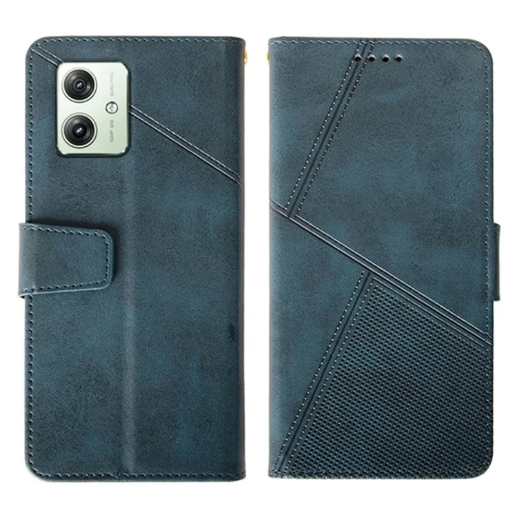 IDEWEI For Motorola Moto G64 5G Case PU Leather Phone Cover Calf Texture Wallet - Blue