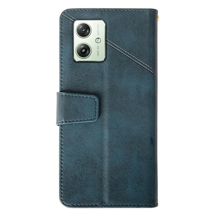IDEWEI For Motorola Moto G64 5G Case PU Leather Phone Cover Calf Texture Wallet - Blue