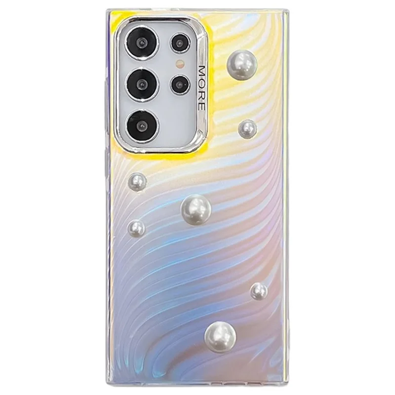 For Samsung Galaxy S24 Ultra Phone Case Electroplating IMD PC+TPU Cover with Half-bead Decor - AK6