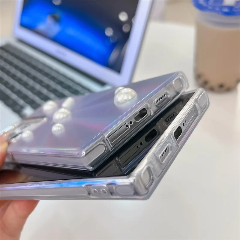 For Samsung Galaxy S24 Ultra Phone Case Electroplating IMD PC+TPU Cover with Half-bead Decor - AK6