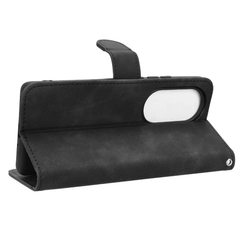 For Ulefone Note 17 Pro Case Skin-Feel Wallet PU Leather Phone Cover - Black