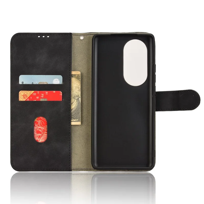 For Ulefone Note 17 Pro Case Skin-Feel Wallet PU Leather Phone Cover - Black