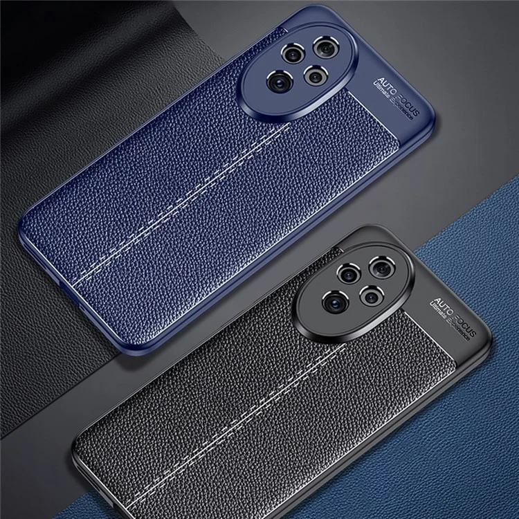 Pour Honor 200 Pro 5G Case Litchi Texture Flexible TPU Slim Phone Cover - Noir