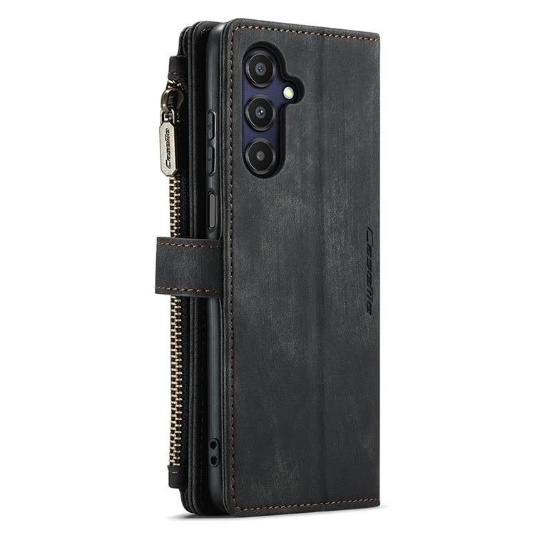 CASEME C30 Series para Samsung Galaxy A25 5G (Global) (161,0 X 76,5 X 8,3 mm) Capa Protetora de Couro de Telefone - Preto