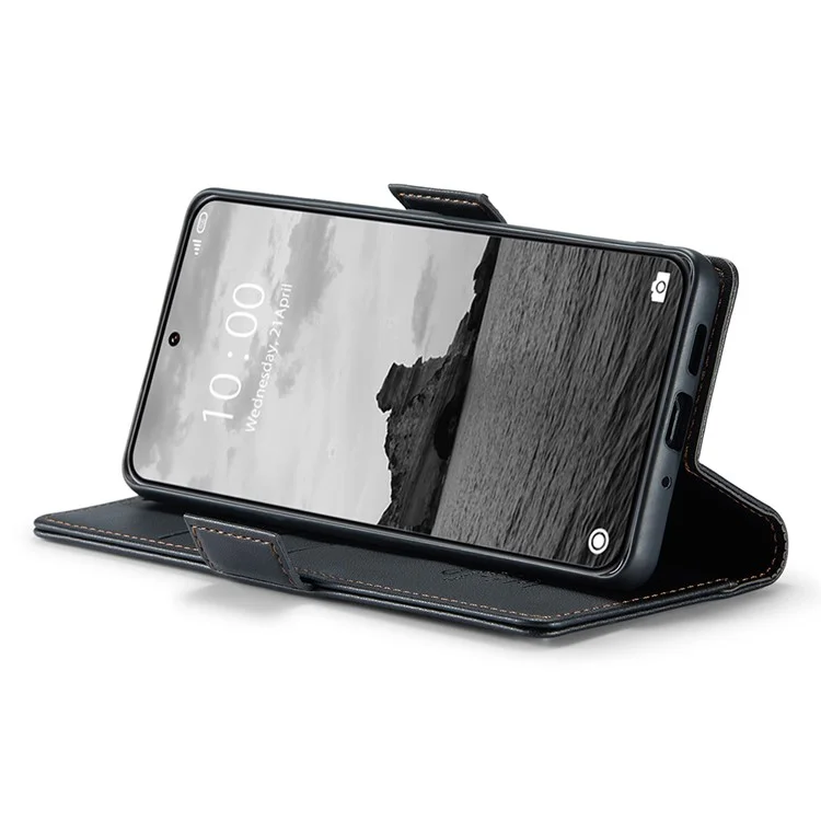 CASEME 023 Serie für Xiaomi 14 Ultra Hülle RFID Blocking Glossy Stand Handyhülle - Schwarz
