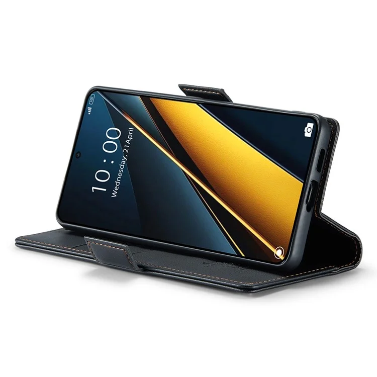 CASEME 023 Serie per Xiaomi Poco X6 Pro 5G / Redmi K70E 5G Custodia RFID Blocking Custodia in pelle - Nero