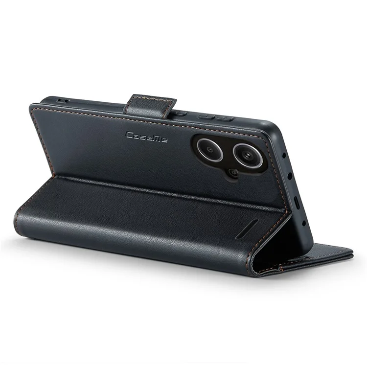 CASEME 023 Series для Xiaomi Redmi Note 13 Pro+ 5G Кожаный чехол Глянцевый чехол для телефона с блокировкой RFID - Черный