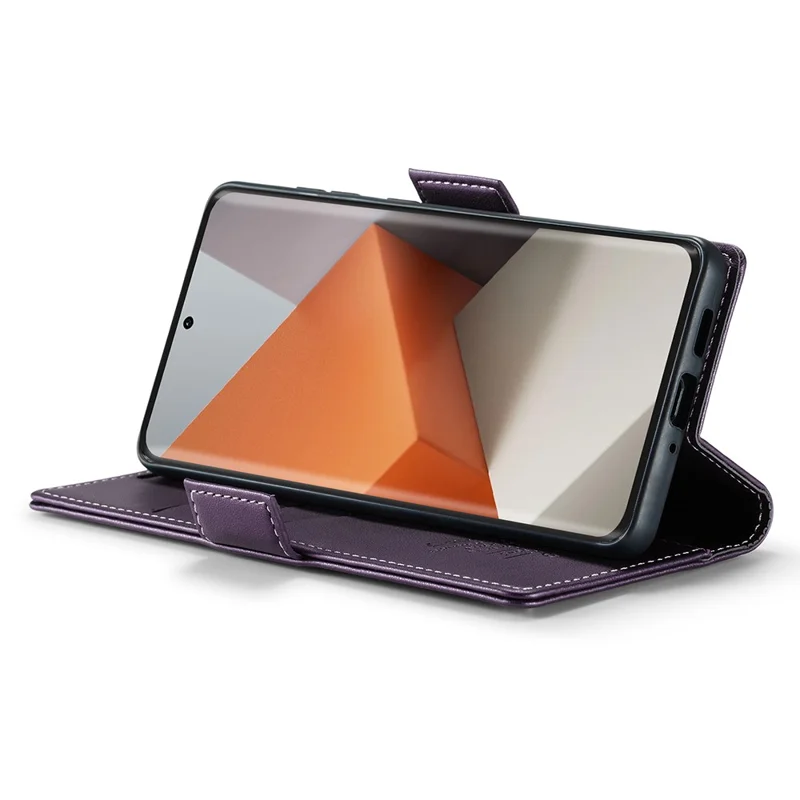 CASEME 023 Series For Xiaomi Redmi Note 13 Pro+ 5G Leather Case Glossy Phone Cover RFID Blocking - Purple