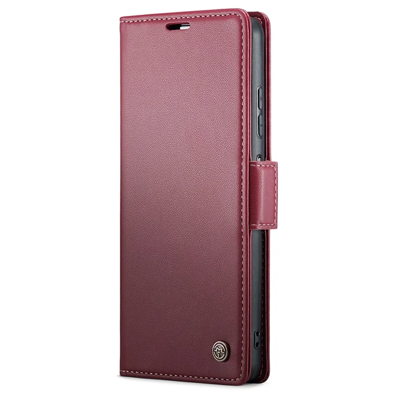CASEME 023 Series For Xiaomi Redmi Note 13 5G Stand Case RFID Blocking Glossy Phone Cover - Red