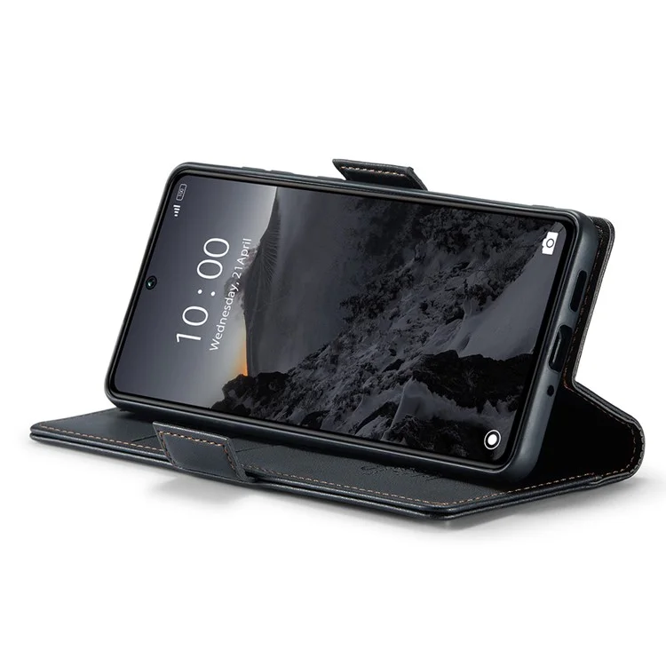 CASEME 023 Serie für Xiaomi Redmi Note 13 Pro 5G / Poco X6 5G Hülle, RFID-blockierendes Wallet-Telefoncover - Schwarz