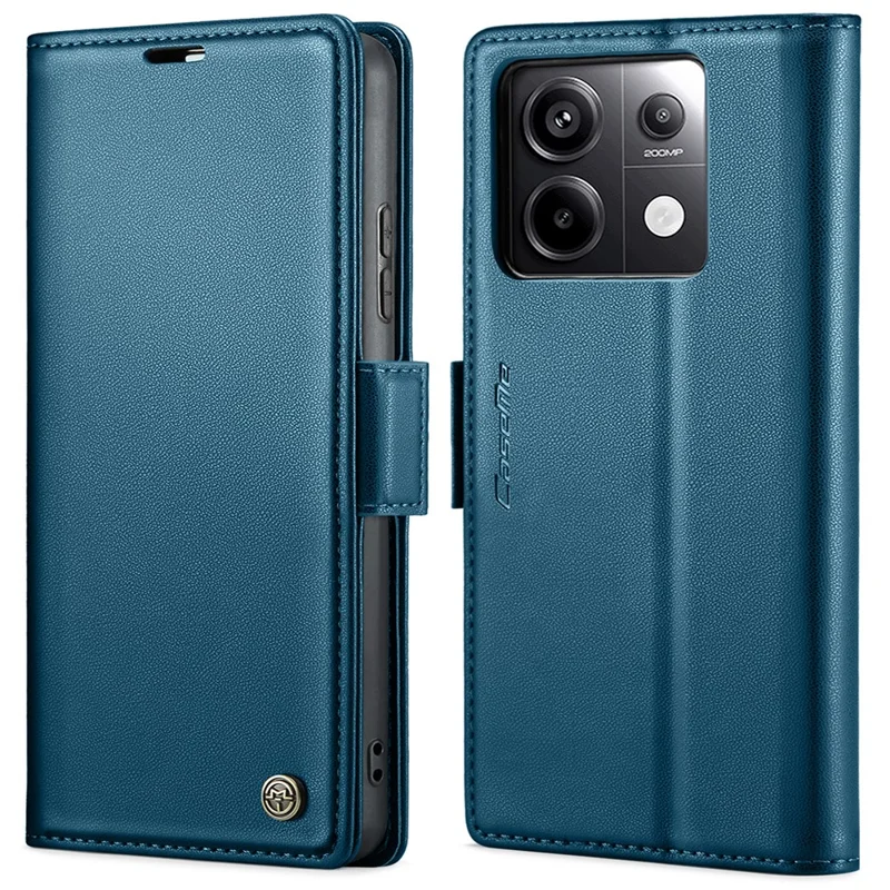 CASEME 023 Series For Xiaomi Redmi Note 13 Pro 5G / Poco X6 5G Case RFID Blocking Wallet Phone Cover - Blue