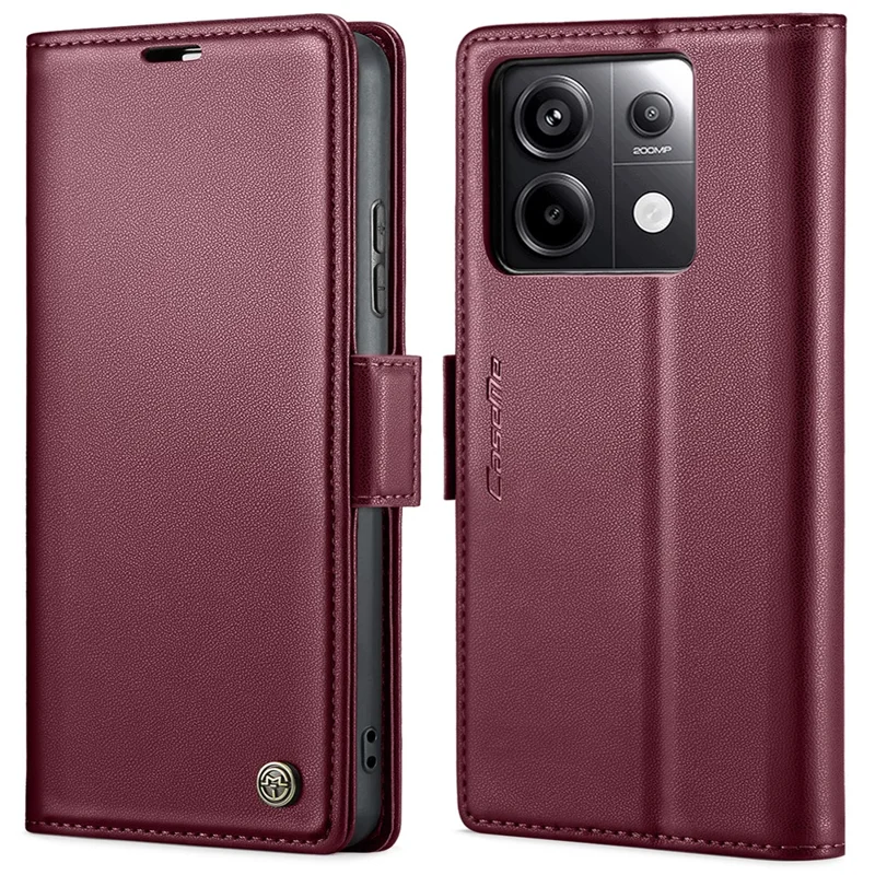 CASEME 023 Series para Xiaomi Redmi Note 13 Pro 5G / Poco X6 5G Funda Cartera con Bloqueo RFID - Rojo