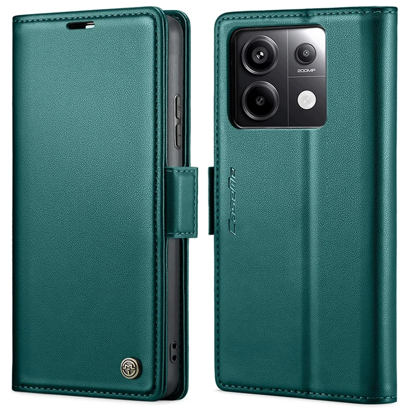 CASEME 023 Series For Xiaomi Redmi Note 13 Pro 5G / Poco X6 5G Case RFID Blocking Wallet Phone Cover - Green