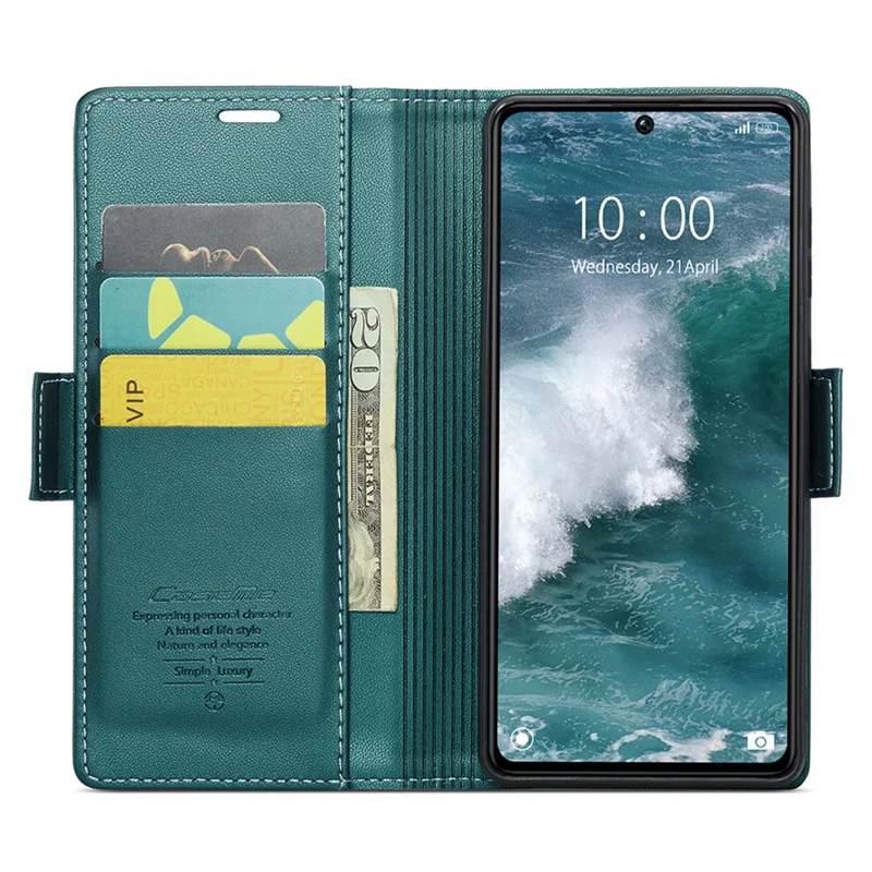 CASEME 023 Series For Xiaomi Redmi Note 13 Pro 5G / Poco X6 5G Case RFID Blocking Wallet Phone Cover - Green
