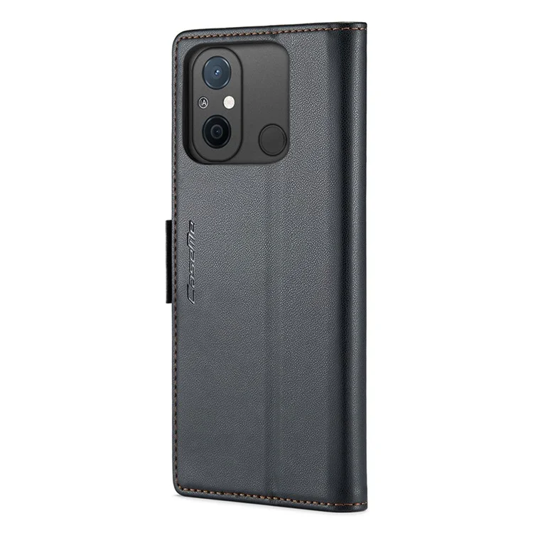 CASEME 023 Series для Xiaomi Redmi 11A 4G / 12C 4G RFID Blocking Case Stand Glossy Phone Cover - Черный