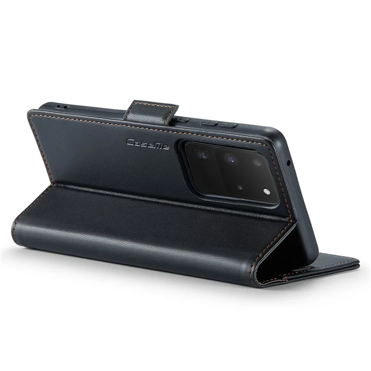 CASEME 023 Series Para Samsung Galaxy S20 Ultra Caso Carteira Bloqueio RFID Capa de Telefone de Couro - Preto