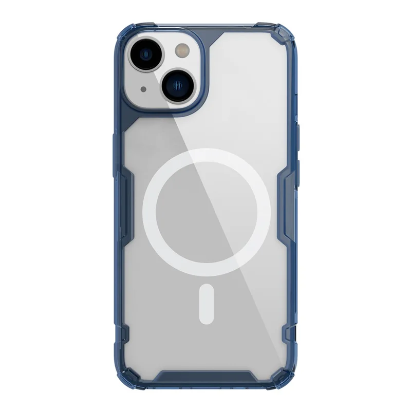 NILLKIN Nature Pro Series for iPhone 14 Plus Anti-drop Phone Case Mobile Phone Protective Back Cover Support Magnetic Wireless Charging - Blue