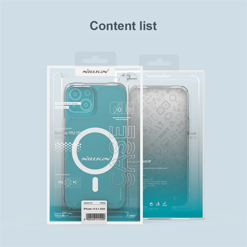 NILLKIN Nature Pro Series for iPhone 14 Plus Anti-drop Phone Case Mobile Phone Protective Back Cover Support Magnetic Wireless Charging - Blue