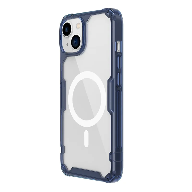 NILLKIN Nature Pro Series for iPhone 14 Plus Anti-drop Phone Case Mobile Phone Protective Back Cover Support Magnetic Wireless Charging - Blue