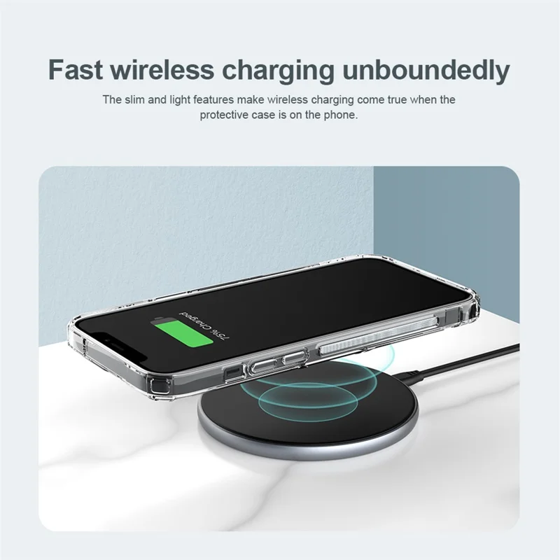 NILLKIN Nature Pro Series for iPhone 14 Plus Anti-drop Phone Case Mobile Phone Protective Back Cover Support Magnetic Wireless Charging - Blue